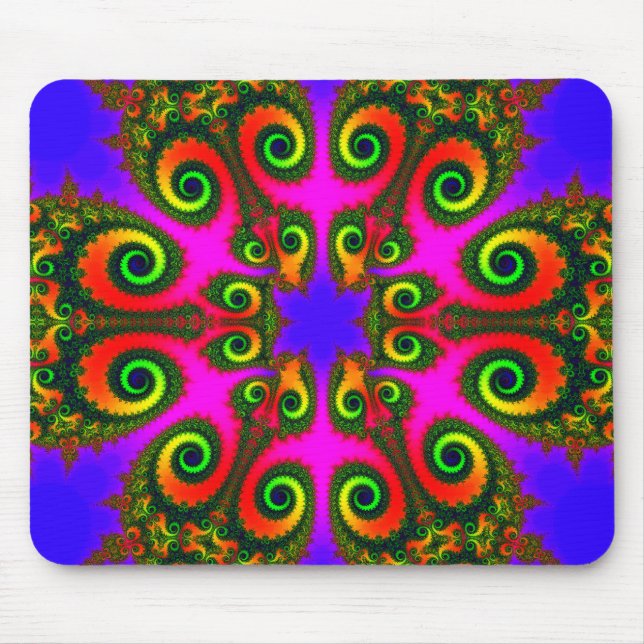 Phoenix-Blume-Fraktal Mousepad (Vorne)