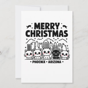 Phoenix City Arizona Frohe Weihnachtskatzen USA Einladung
