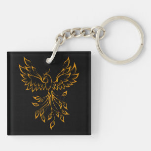 Phoenix de cuivre doré se lève sur fond noir