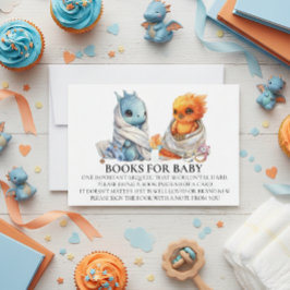 Phoenix Dragon Twins Baby Shower Book for Baby Einladung