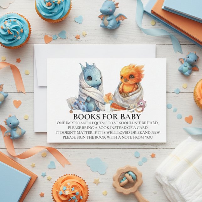 Phoenix Dragon Twins Baby Shower Book for Baby Einladung (Von Creator hochgeladen)