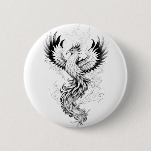 Phoenix Fantasy Wild Animal Illustration Kunst, Di Button