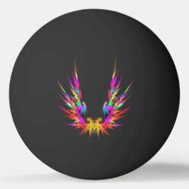 Phoenix - farbige Fraktal-Kunst auf schwarz Tischtennisball