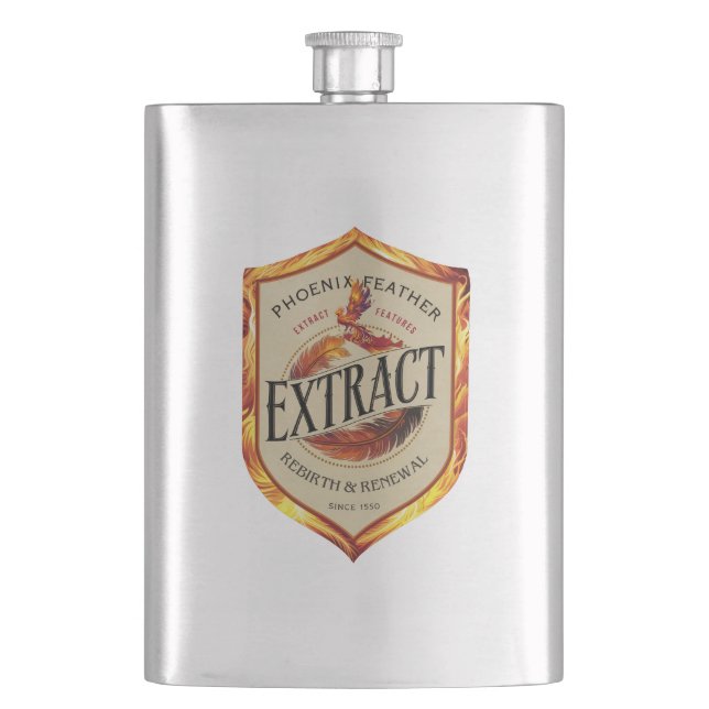 Phoenix Feather Extract Halloween-Party Vintag Flachmann (Vorderseite)