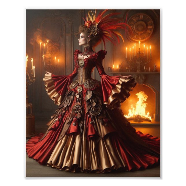 Phoenix Fire Queen Steampunk Victorian Industrial Fotodruck (Vorne)