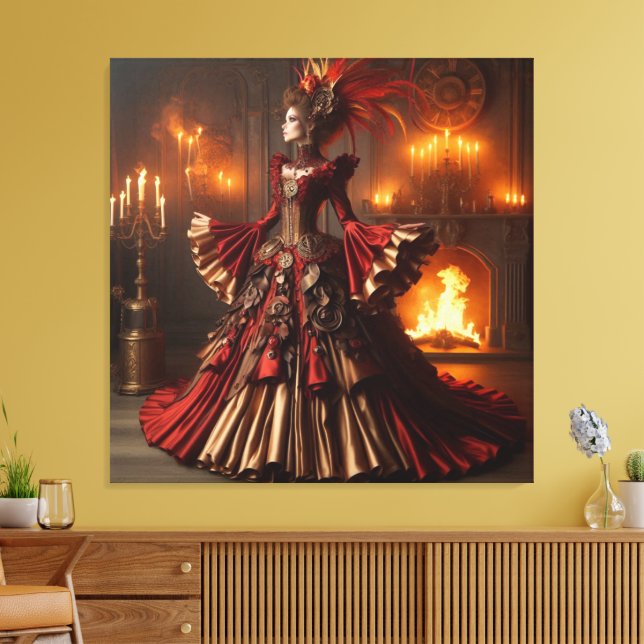 Phoenix Fire Queen Steampunk Viktorianisch Industr Leinwanddruck (Insitu (Wohnzimmer))