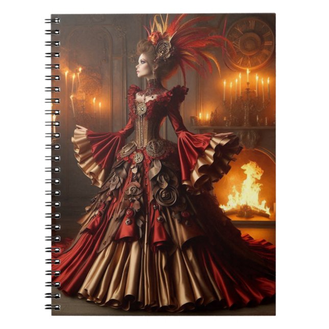 Phoenix Fire Queen Steampunk Viktorianisch Industr Notizblock (Vorderseite)