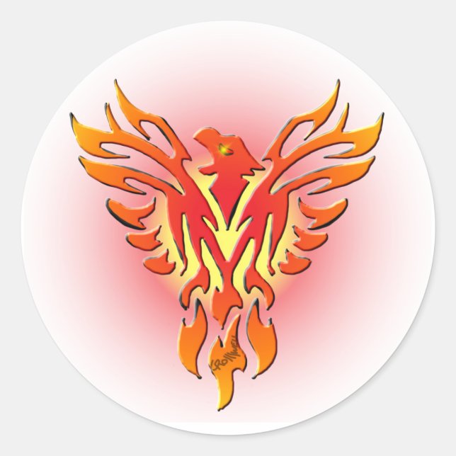 Phoenix Firebird Runder Aufkleber (Vorderseite)