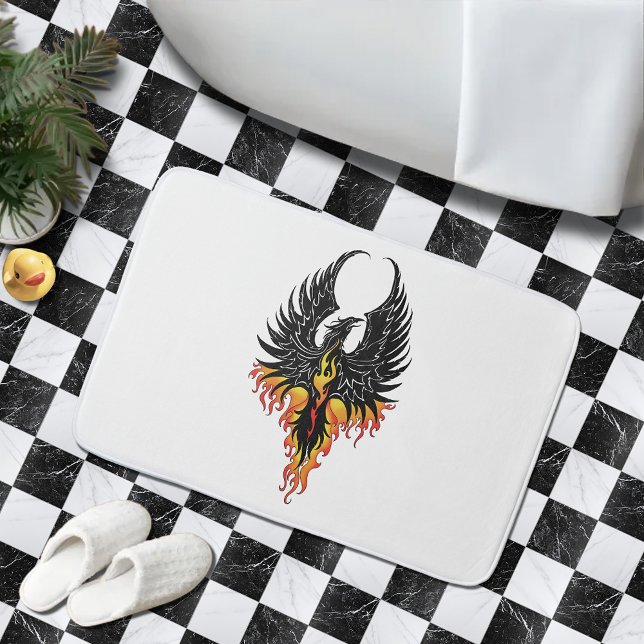 Phoenix Firebird Tribal Flames Badematte (Von Creator hochgeladen)