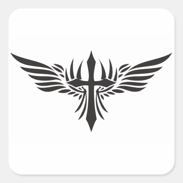 Phoenix Flüge und Cross Quadratischer Aufkleber (Vorderseite)