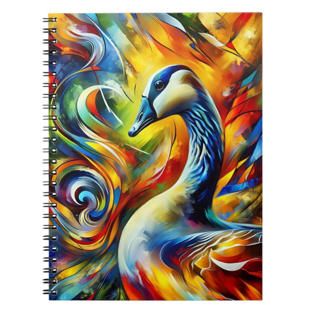 Phoenix-Gans-Flammen-Notizbuch Notizblock (Vorderseite)