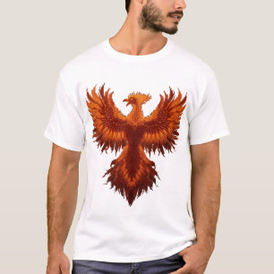 Phoenix-Grafik-T-Shirt - Lebendiger Feuer-Vogel T-Shirt