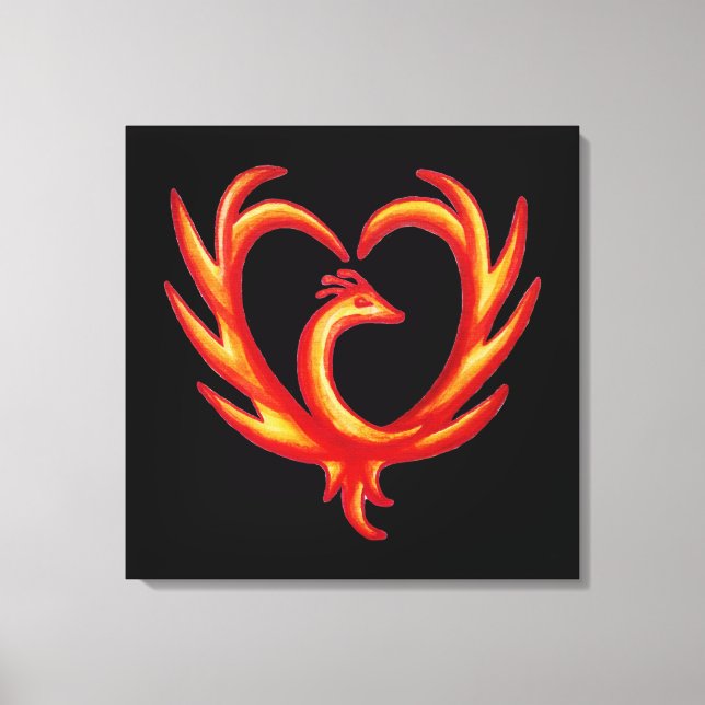 Phoenix Heart Leinwanddruck (Vorderseite)