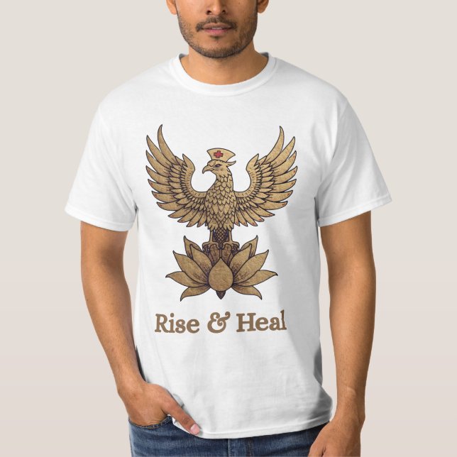 Phoenix heilen - "Aus heilenden Flammen, Pflegebla T-Shirt (Vorderseite)