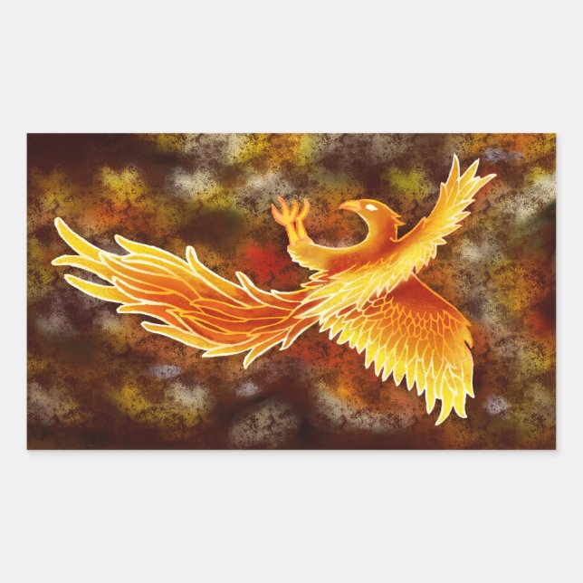 Phoenix im Flug Rechteckiger Aufkleber (Vorderseite)