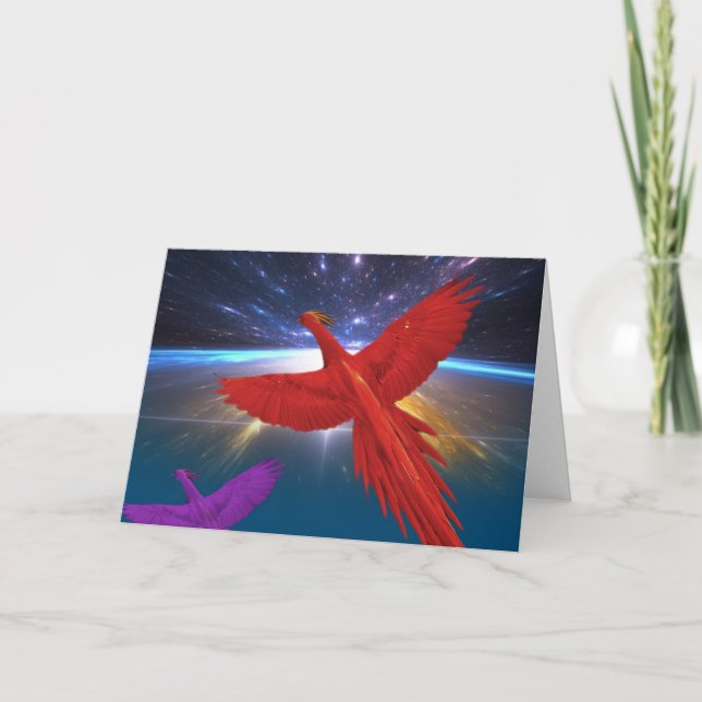 Phoenix im Weltraum Karte (Vorderseite)