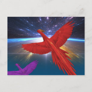 Phoenix im Weltraum Postkarte
