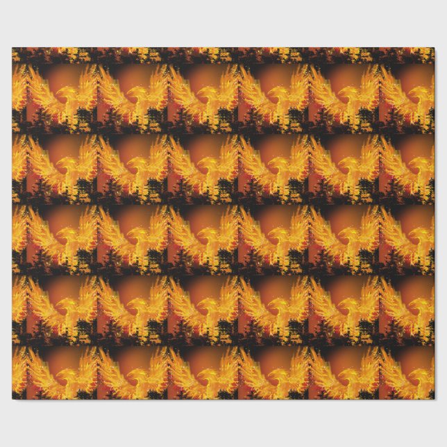 Phoenix in Flight Tile Wrapping Paper Geschenkpapier (Saum)