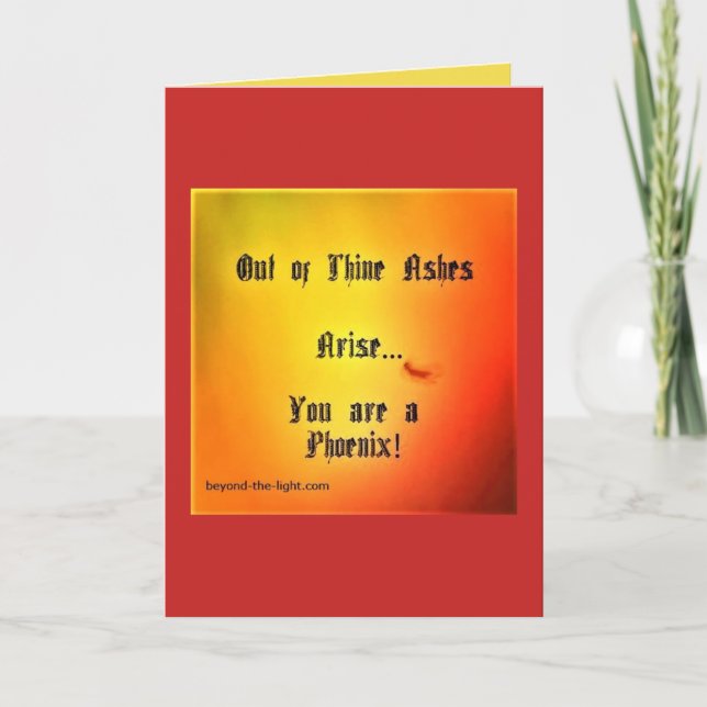 Phoenix Inspirational Quote Grußkarte Karte (Vorderseite)