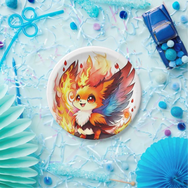 Phoenix-Kindergeburtstag Pappteller (Party)