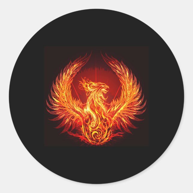 Phoenix Magical Bird Runder Aufkleber (Vorderseite)