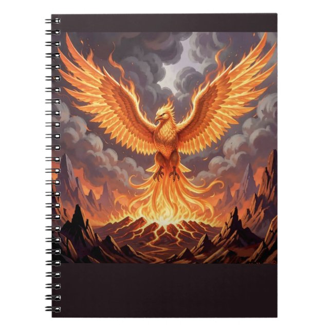 Phoenix Majestique Triptychon-Wandkunst Notizblock (Vorderseite)