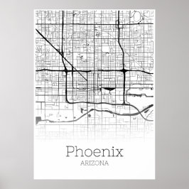 Phoenix Map - Arizona AZ - City Map Poster