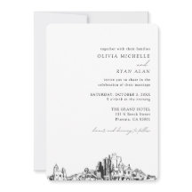 Phoenix Mariage Elegant Skyline Invitation