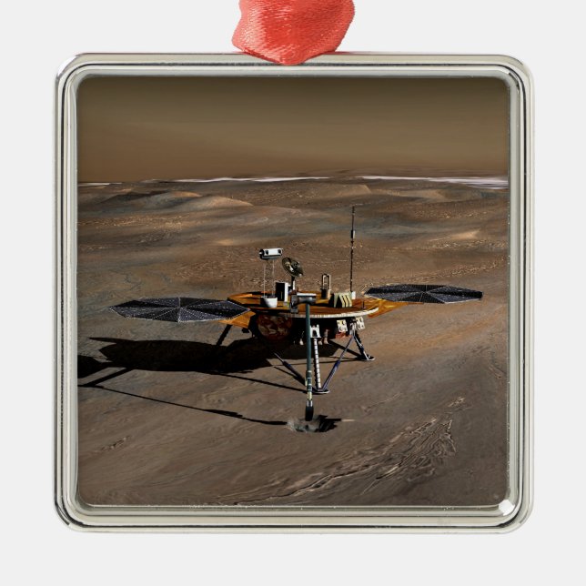 Phoenix Mars Lander 2 Silbernes Ornament (Vorne)