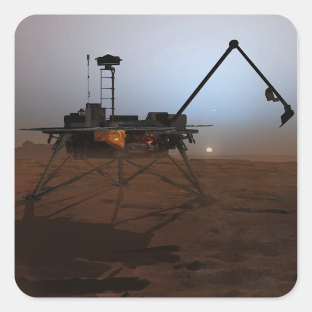 Phoenix Mars Lander 4 Quadratischer Aufkleber (Vorderseite)
