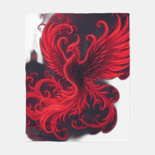 Phoenix mit gotischen Spiegeln und Wirbel Fleecedecke