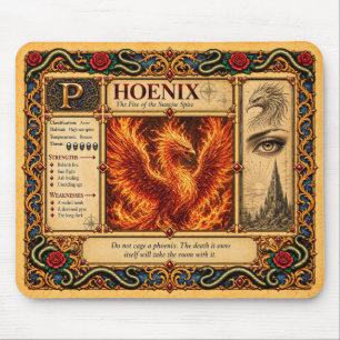 Phoenix, mittelalterliche Bestiarien-Kunst Mousepad