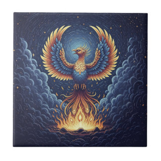 Phoenix: mystical world, symbol of good fortune fliese
