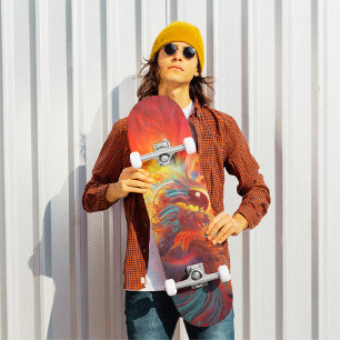 Phoenix Mythique se levant du skateboard Flames