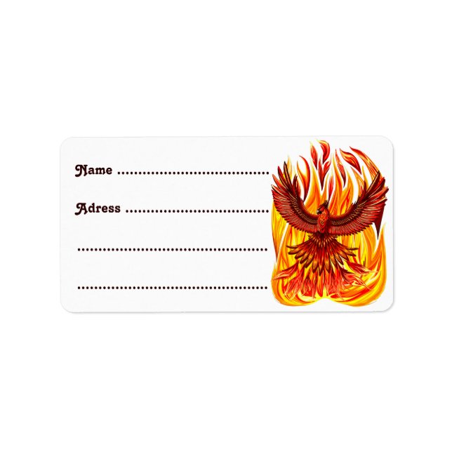 Phoenix mythologische unsterbliche Kreatur Adressaufkleber (Vorne)