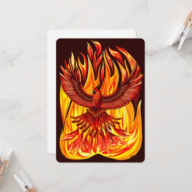 Phoenix mythologische unsterbliche Kreatur Einladung (Vorderseite/Rückseite Beispiel)