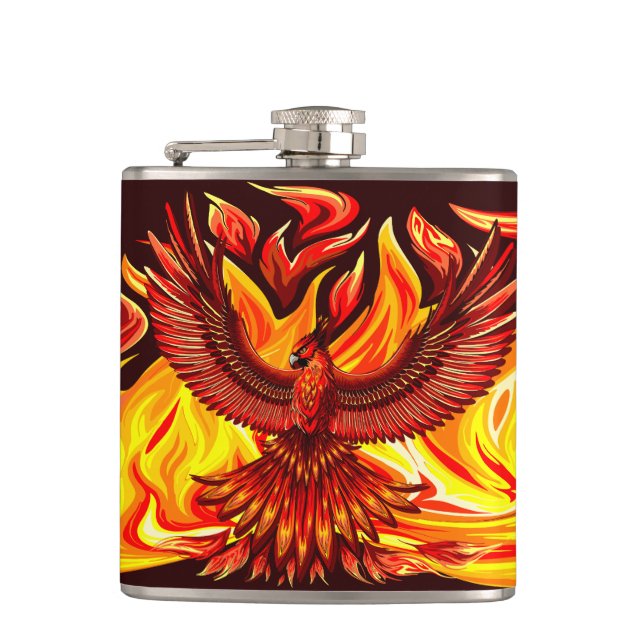 Phoenix mythologische unsterbliche Kreatur Flachmann (Vorderseite)