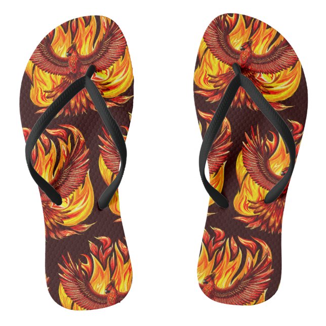 Phoenix mythologische unsterbliche Kreatur Flip Flops (Fußbett)