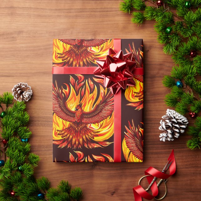 Phoenix mythologische unsterbliche Kreatur Geschenkpapier (Feiertagsgeschenk)