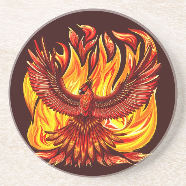Phoenix mythologische unsterbliche Kreatur Getränkeuntersetzer (Vorne)