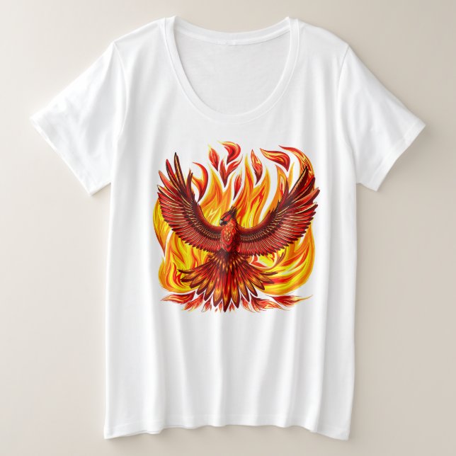 Phoenix mythologische unsterbliche Kreatur Große Größe T-Shirt (Design vorne)