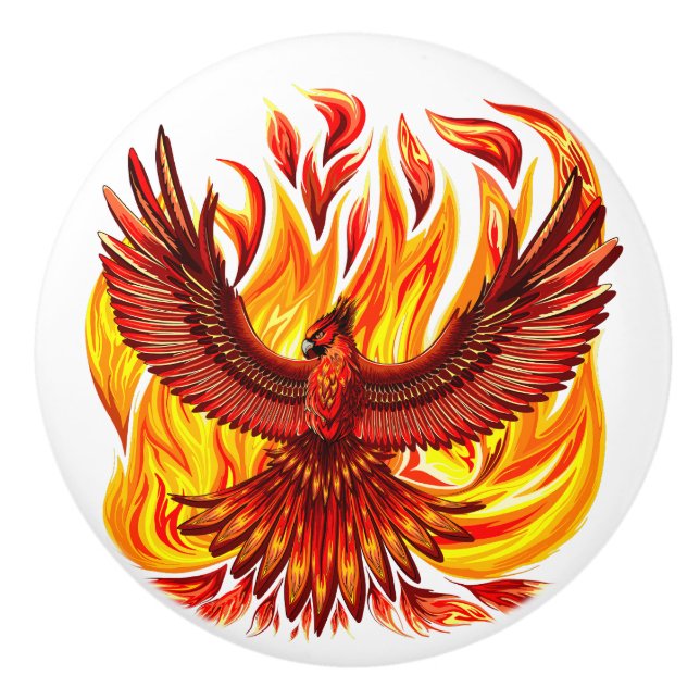 Phoenix mythologische unsterbliche Kreatur Keramikknauf (Vorderseite)