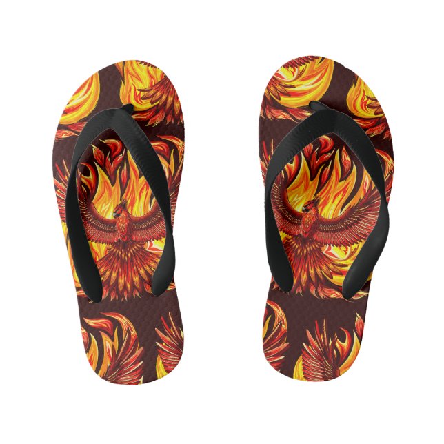 Phoenix mythologische unsterbliche Kreatur Kinderbadesandalen (Fußbett)
