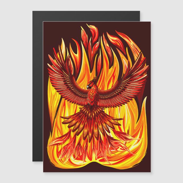Phoenix mythologische unsterbliche Kreatur Magneteinladung (Vorne/Hinten)