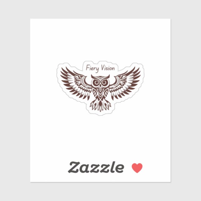 Phoenix Owl – Fiery Vision Aufkleber (Blatt)