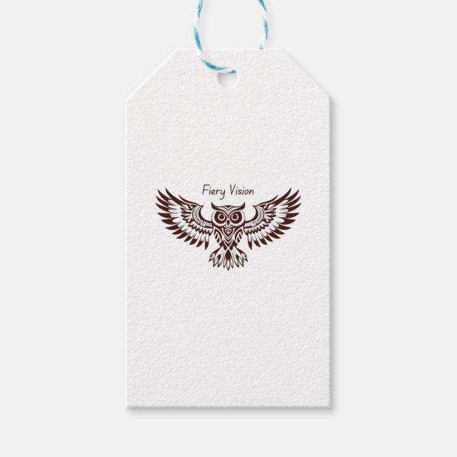 Phoenix Owl – Fiery Vision Geschenkanhänger (Vorderseite)