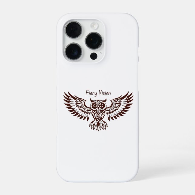 Phoenix Owl – Fiery Vision iPhone 16 Pro Hülle (Rückseite)