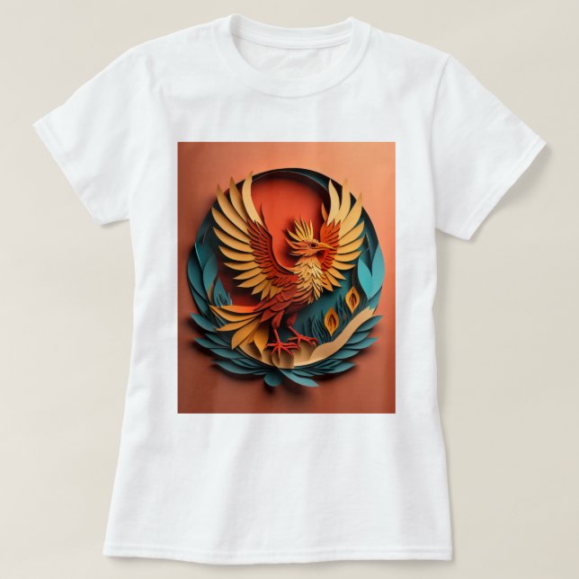 Phoenix Paper Art Design T - Shirt (Design vorne)