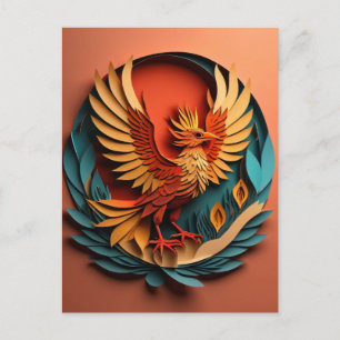 Phoenix Paper Art Design T - Shirt Postkarte