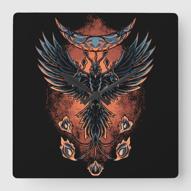 Phoenix Quadratische Wanduhr (Vorderseite)